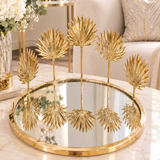 Elegant Leaf Mirror Tray