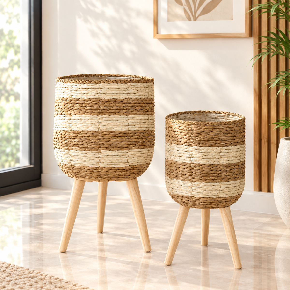 Elegant Handwoven Planter Stand