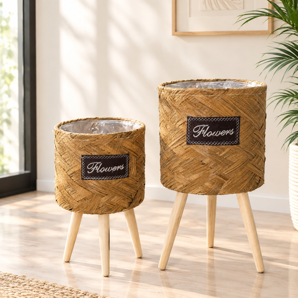 Elegant Handwoven Planter Stand