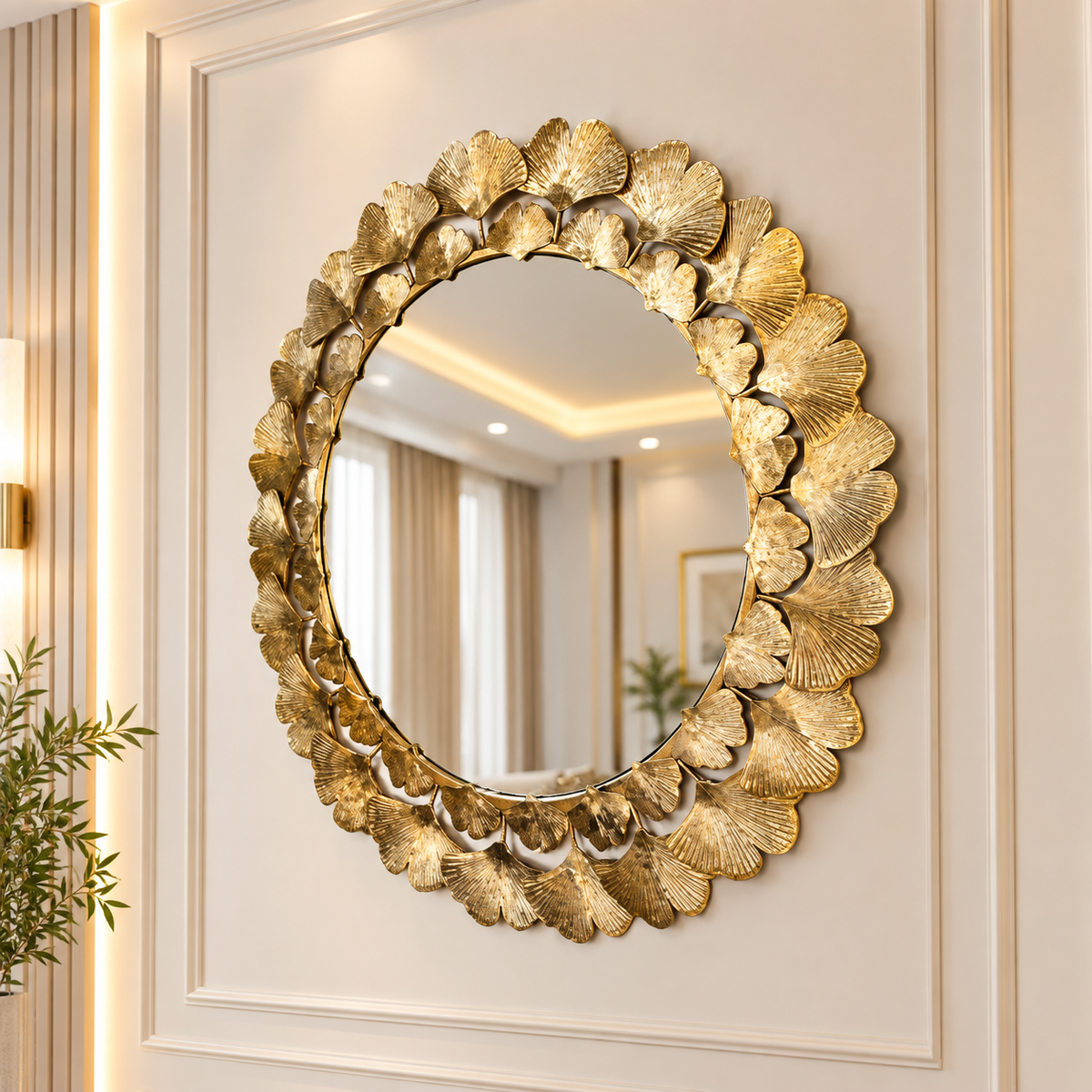 Royal Golden Peacock Mirror