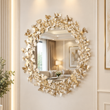 Vintage Antique White Butterfly Mirror