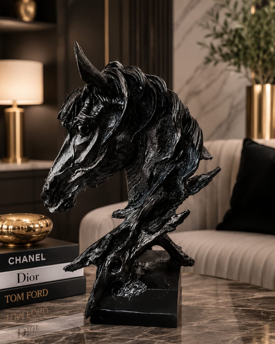 Luxury  Horse Head Sculpture