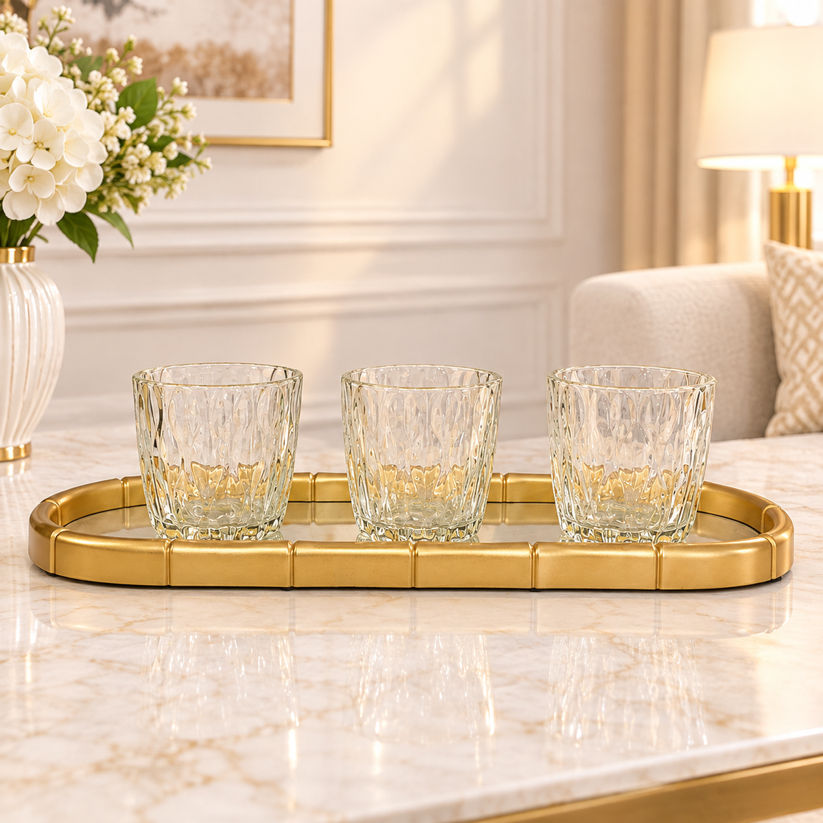 Candle Holder With Tray (Oval)