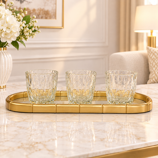 Candle Holder With Tray (Oval)