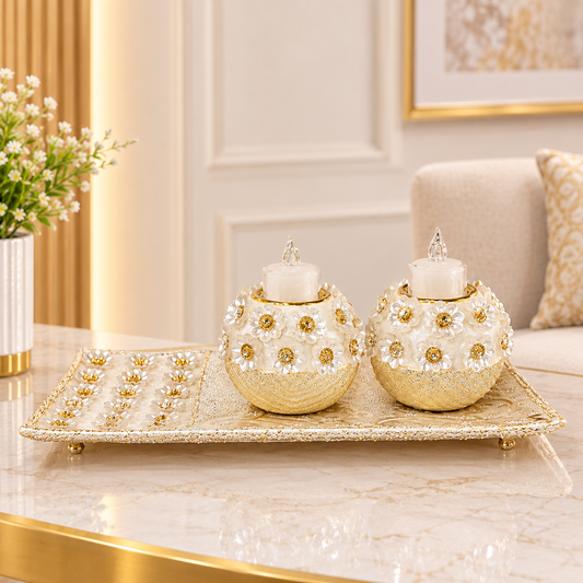 Royal Candle Holder With Tray