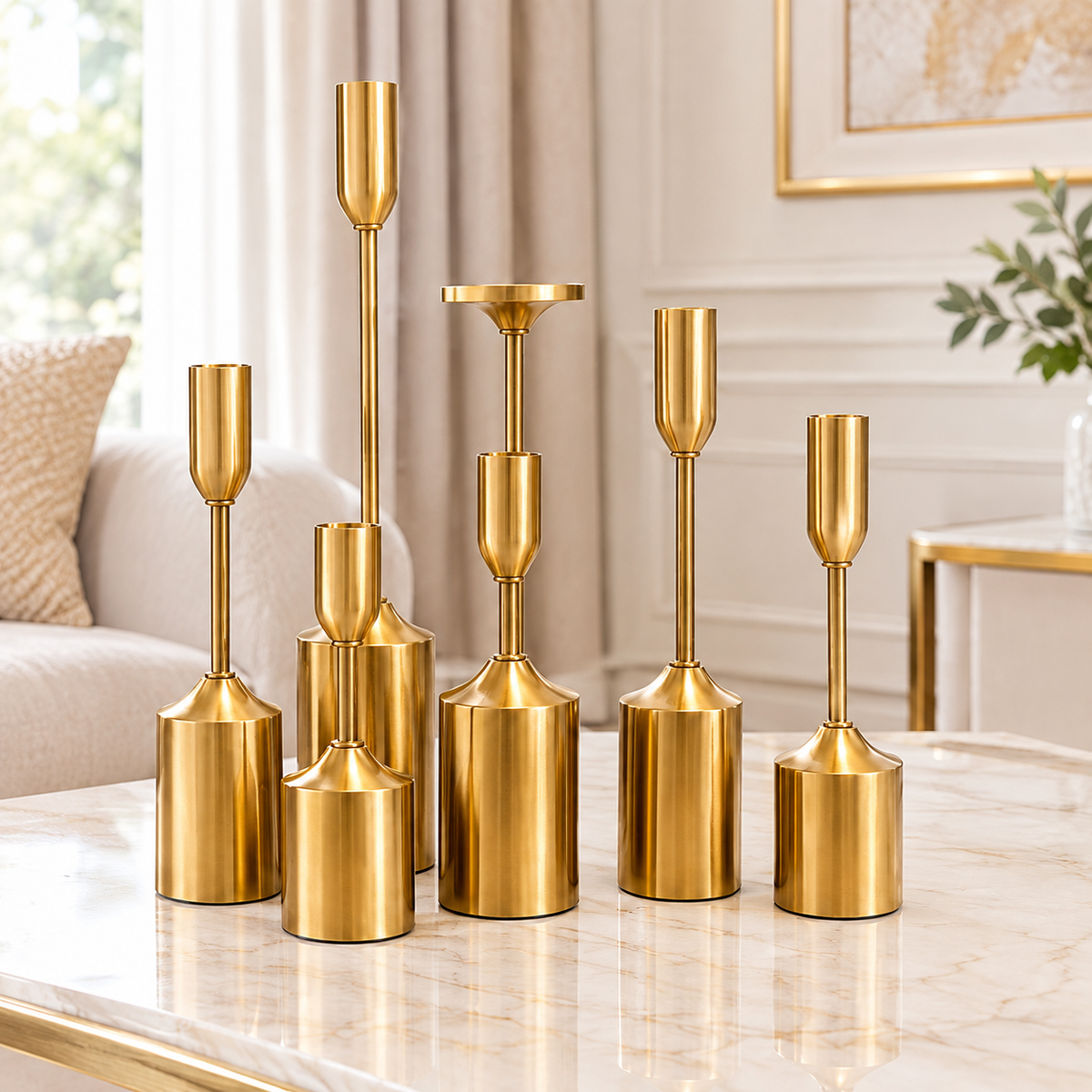 Metal Candle Stands 6 Pcs Set